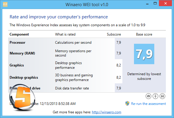 Winaero WEI Tool